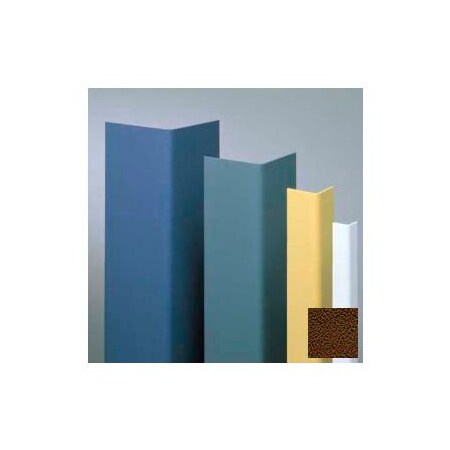 Pawling Vinyl Surface Mounted Corner Guard, 90Deg Corner, 1-1/2" Wings, 12' Height, Brown, Drilled CGD-12-12-4